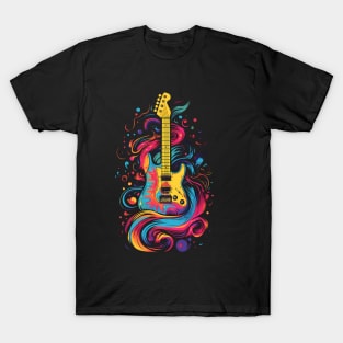 Colorful guitar psychodelic splash T-Shirt